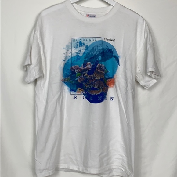 Carnival white tee shirt Roatan size Lg - Picture 1 of 5